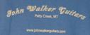 John Walker Guitars, Petty Creek, MT on back of shirt